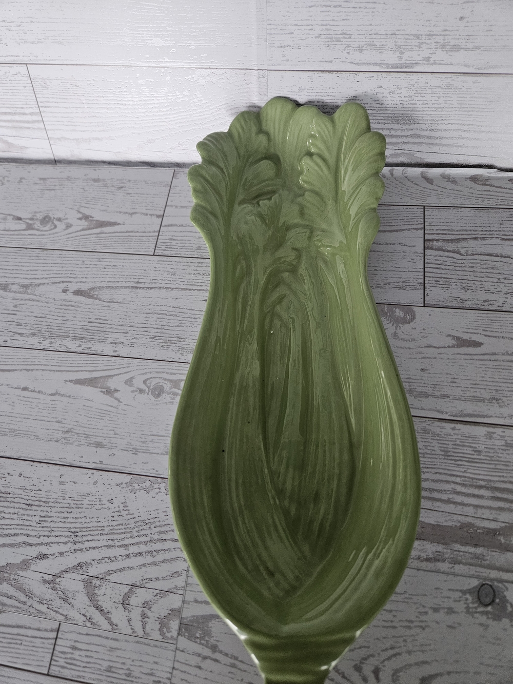 Green Ceramic Celery Serving Dish Vintage